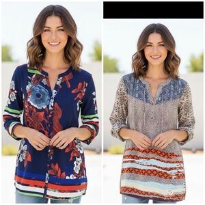 Plenty Tracy Reese Mykonos Floral Blouse Daniel Rain peasant top bundle teacher